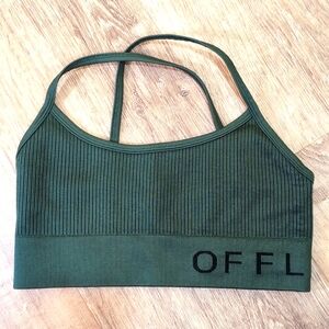 OFFL Women's Ribbed Sports Bra - Dark Green